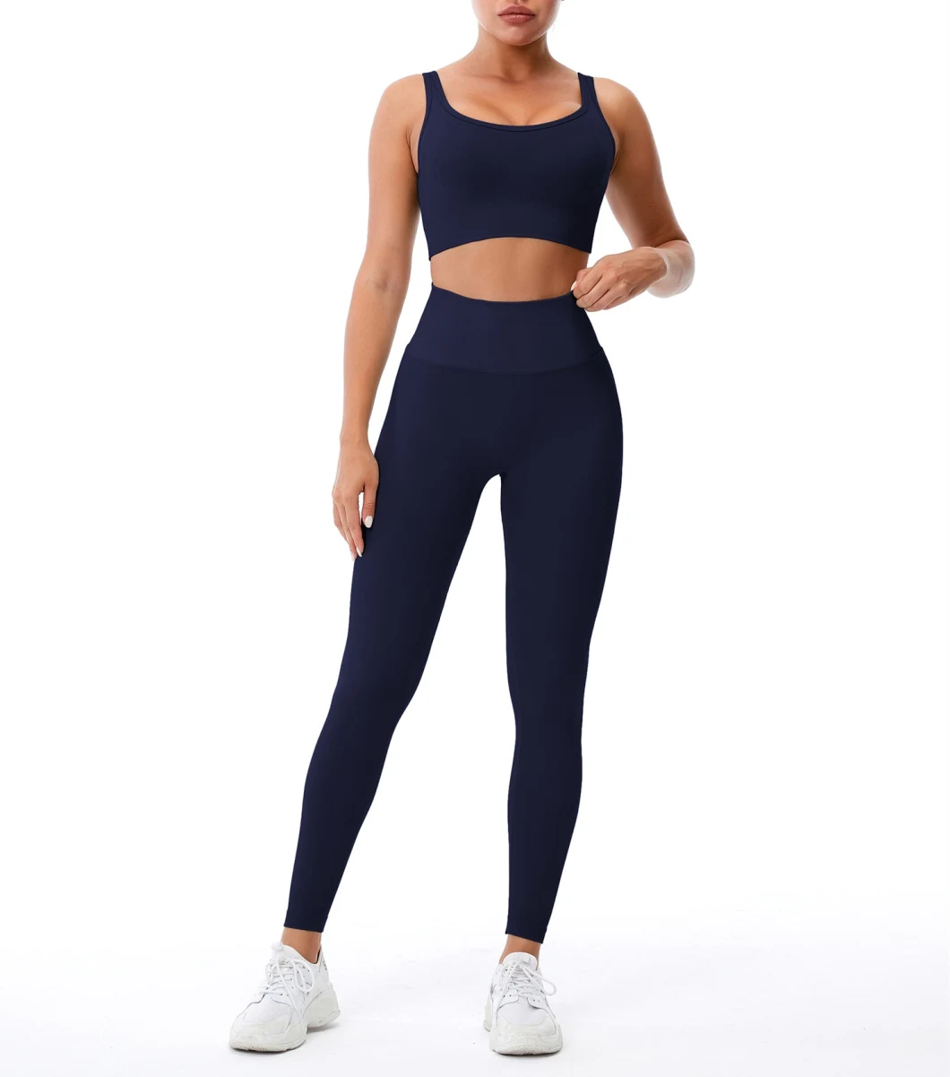 Women′ S Stretchable Breathable Exercise Yoga Gym Workout Fitness Sport Suit Wear Cloth Tracksuits Set of Sports Bra and Leggings