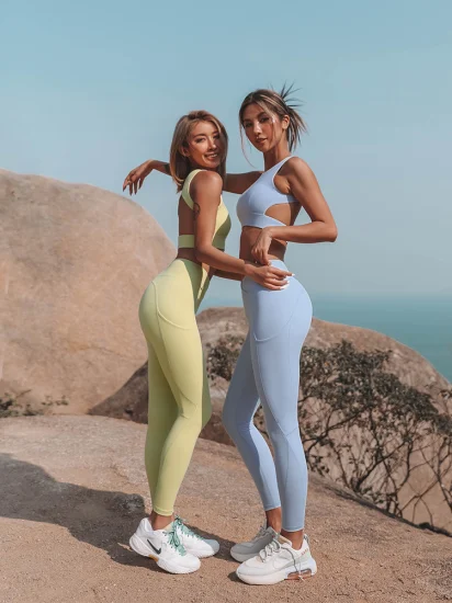 Diseños originales Sporstwear de la mujer Yoga Fitness Gym Set Transpirable Squat Proof Yoga Wear Leggings