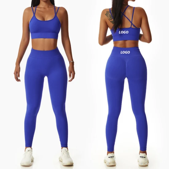 Whoelsale Summer Sports Gym Outfits Active Wear Workout Fitness Ropa para mujeres, Private Label 2/3/4 PCS Ropa atlética sin costuras Conjuntos de yoga sexy a juego